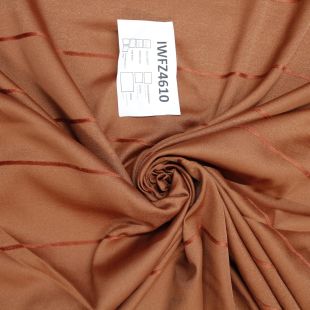 Terracotta Taffetta Jacquard Stripe Lightweight Fabric