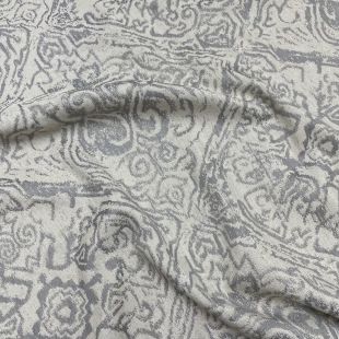 Distressed Aztec Upholstery Fabric - Silver