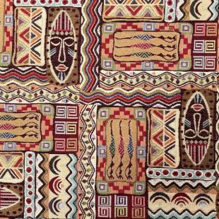 New World Tapestry Upholstery Fabric - Kenya Patchwork