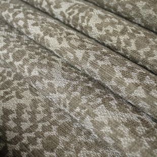 5.4 metre roll - Beige Abstract Geometric Chenille Fabric