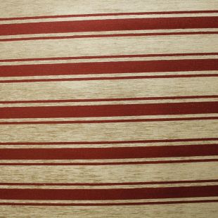 Wine Red Beige Chenille Stripe Upholstery Furnishing Fabric