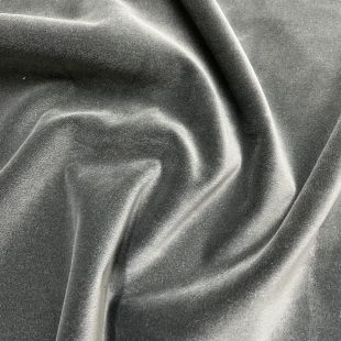 Harrow Slate Plain Dralon Style Velvet Upholstery Fabric