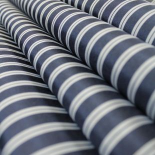 Beckett Blue White Canvas Ticking Stripe Upholstery Furnishing Fabric