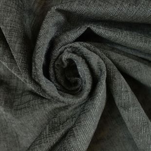 Wet Look Shimmer Charcoal Chenille Upholstery Furnishing Fabric