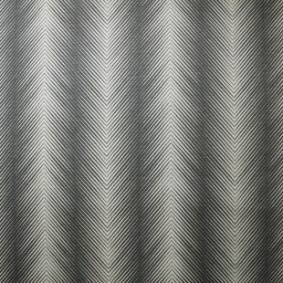 5.7 Metres Remnant - Grey Charcoal Chevron Geometric Woven Upholstery Fabric
