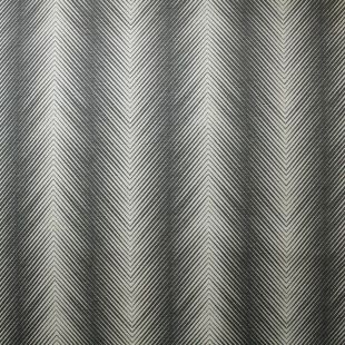 5.7 Metres Remnant - Grey Charcoal Chevron Geometric Woven Upholstery Fabric