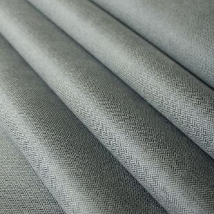 Gunmetal Herringbone Curtains Soft Furnishing Fabric