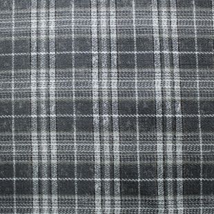Rees Charcoal Distressed Tartan Check Sofa Fabric