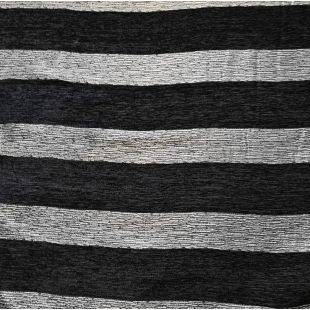 Black Silver Stripe Chenille Upholstery Fabric