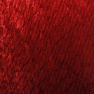 16.5 Metres Remnant - Claret Red Slubbed Velvet Chenille Upholstery Fabric