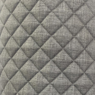 Quilted Stitch Linen Dacron Backed - Charcoal Grey