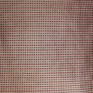 Red Grey Dot Woven Shimmer Velvet Fabric