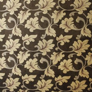 Brown Cream Traditional Floral Tapestry Fabric