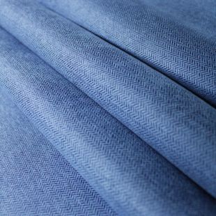 Navy Blue Herringbone Curtains Soft Furnishing Fabric