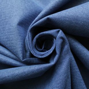 Blue Herringbone Curtains Soft Furnishing Fabric