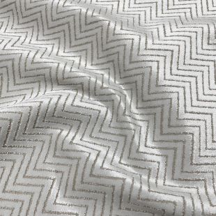 Carrawav Champagne Chevron Velvet Upholstery Furnishing Fabric