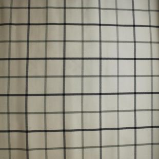 9.2 Metres Remnant - Cream Black Faux Tweed Window Pane Check Tartan Upholstery Fabric