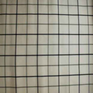 9.2 Metres Remnant - Cream Black Faux Tweed Window Pane Check Tartan Upholstery Fabric