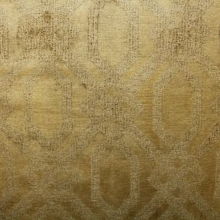 Gold Regal Geometric Velvet Chenille Upholstery Fabric