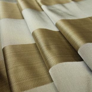Beige Gold Satin Jacquard Stripe Upholstery Furnishing Fabric
