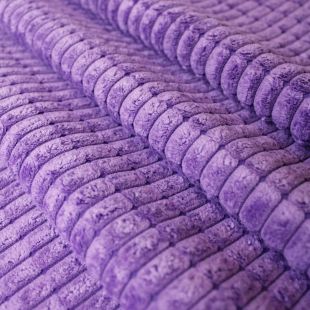Purple Velvet Block Cord Upholstery Furnishing Fabric