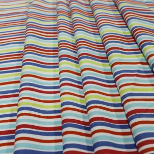 Multi Colour Bright Stripe Print Lightweight Fabric