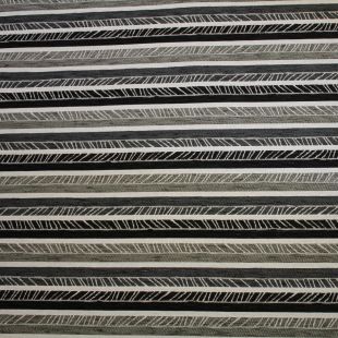 Grey Stripe Chenille Curtains Soft Furnishing Fabric