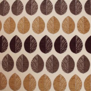 Harwood Natural Floral Leaf Chenille Fabric