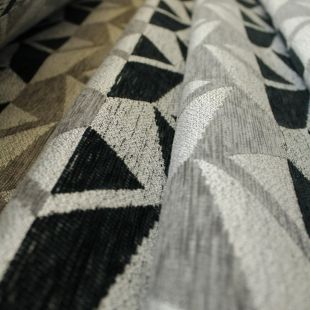 Ainsworth Black Silver Thick Geometric Sofa Fabric