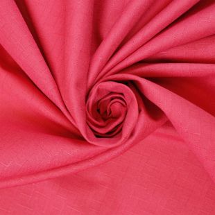 Red Semi Plain Slubbed  Clearance Fabric
