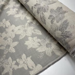 Daffodil Floral Upholstery Fabric - Silver