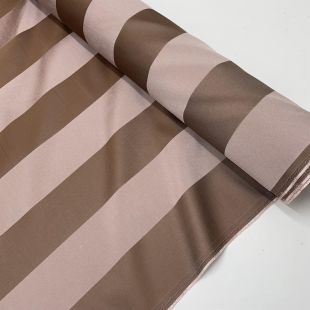 Pink and Brown Stripe Taffeta Curtains Soft Furnishing Fabric