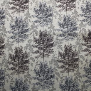 11.1 Metre Roll - Lilac Silver Metallic Jacquard Trees Lightweight Furnishing Fabric
