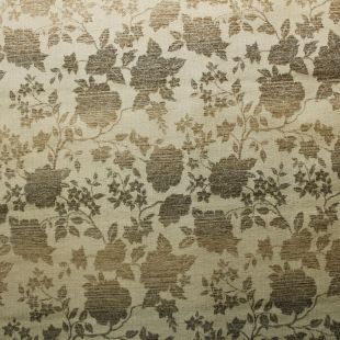Gold Distressed Floral Damask Chenille Upholstery Fabric