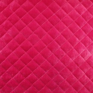 Fuchsia Pink Diamond Stitch Velvet Upholstery Furnishing Fabric