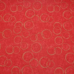 Gold Circle Print on Red Lightweight Furnishing Fabric