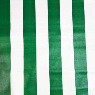 Green White Stripe Market Stall FR UV 450gsm Canvas Fabric