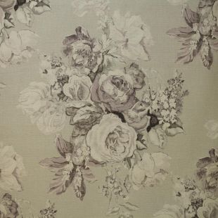 Beige Lavendar Delicate Floral Print Upholstery Fabric