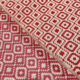Hoxton Red Heavyweight Designer Upholstery Fabric