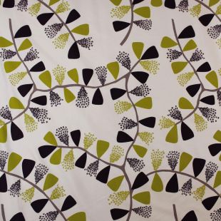 Lime Green Floral Vine Print Fabric