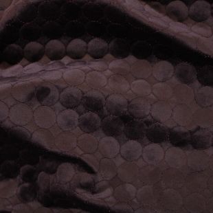 Eaton Aubergine Circle Stitch Velvet Fabric