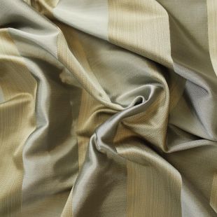 Gold Taupe Satin Jacquard Stripe Curtains Soft Furnishing Fabric