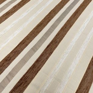 Heavy Raised Chenille Stripe Upholstery Fabric - Mocha Upholstery Furnishing Fabric