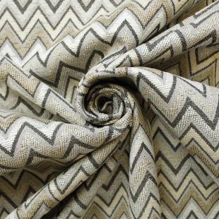 Bushell Beige Gold Zig Zag Chenille Sofa Fabric