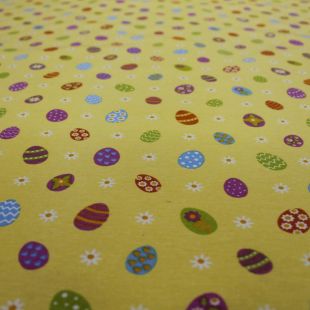 Yellow Easter Egg Print Lightweight Fabric