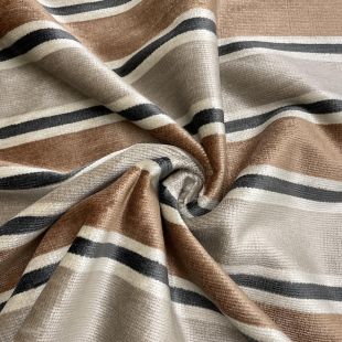 Ashdown Mole Soft Stripe Linen  Upholstery Furnishing Fabric