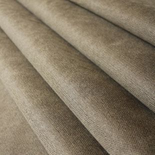 Brown Herringbone Curtains Soft Furnishing Fabric