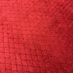 Gilet Claret Red Diamond Velvet Upholstery Furnishing Fabric