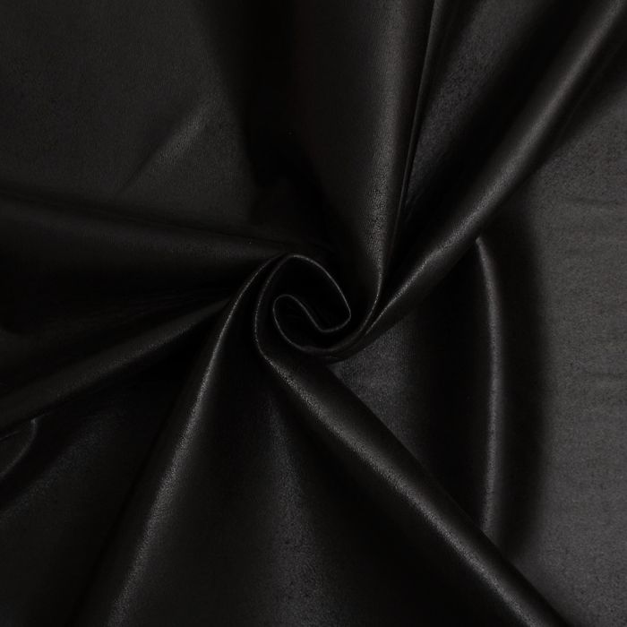 Black Soft Backed Gloss Faux Leather Upholstery Fabric