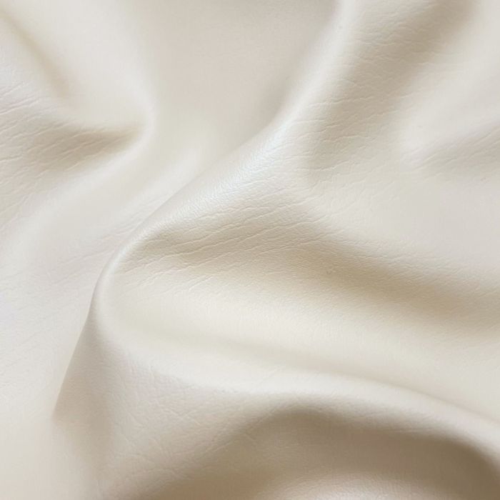 Ivory Textured PVC Leather Vinyl Fabric